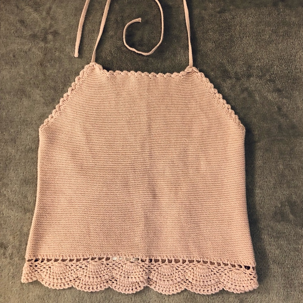 Beautiful crochet knit boho halter top